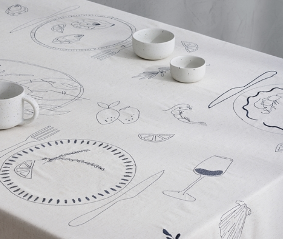 Ecology Feast Tablecloth 150x240cm Flax